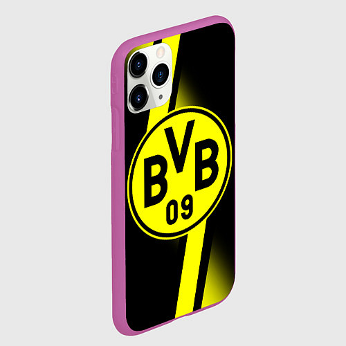 Чехол iPhone 11 Pro матовый FC Borussia Dortmund: Storm / 3D-Фиолетовый – фото 2