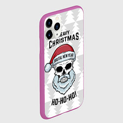 Чехол iPhone 11 Pro матовый Череп Санта - тяжелое Рождество, цвет: 3D-фиолетовый — фото 2