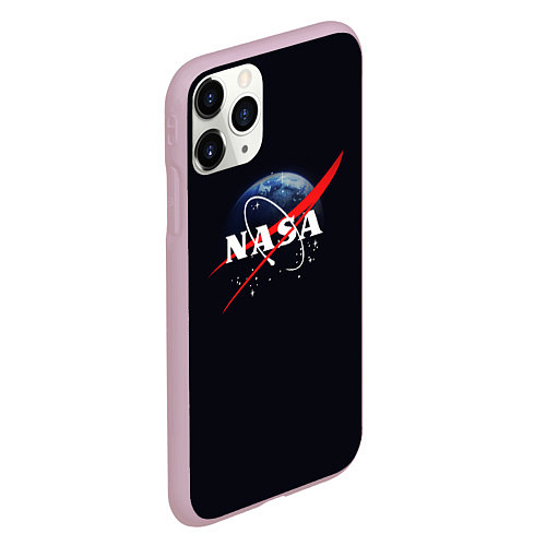 Чехол iPhone 11 Pro матовый NASA: Black Space / 3D-Розовый – фото 2