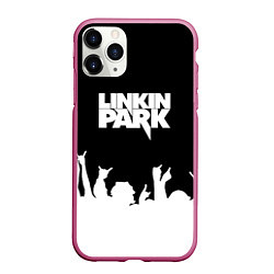 Чехол iPhone 11 Pro матовый Linkin Park: Black Rock, цвет: 3D-малиновый