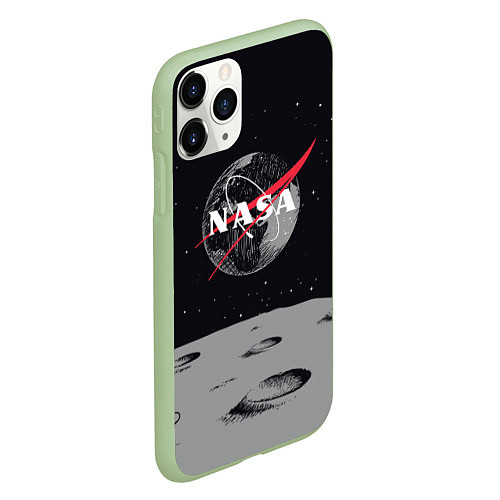 Чехол iPhone 11 Pro матовый NASA: Moon / 3D-Салатовый – фото 2