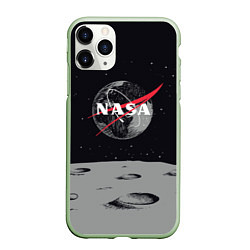Чехол iPhone 11 Pro матовый NASA: Moon, цвет: 3D-салатовый