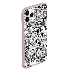 Чехол iPhone 11 Pro матовый Ahegao: Black & White, цвет: 3D-розовый — фото 2