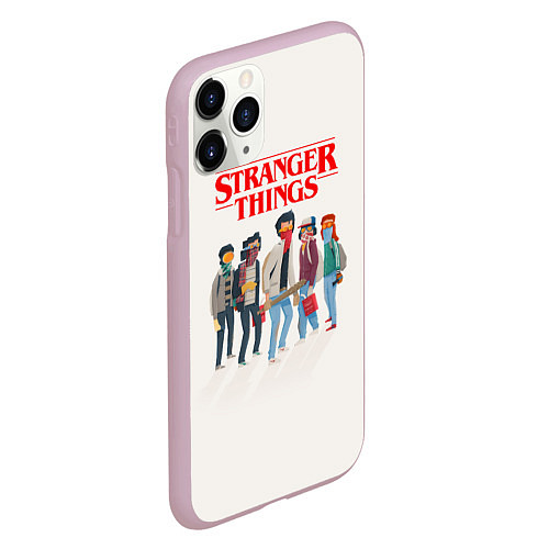 Чехол iPhone 11 Pro матовый Stranger Things Friends / 3D-Розовый – фото 2