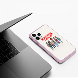 Чехол iPhone 11 Pro матовый Stranger Things Friends, цвет: 3D-розовый — фото 2