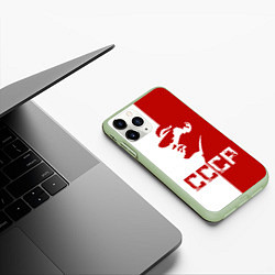 Чехол iPhone 11 Pro матовый Ленин СССР, цвет: 3D-салатовый — фото 2