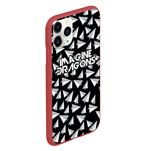 Чехол iPhone 11 Pro матовый Imagine Dragons: Paper airplanes / 3D-Красный – фото 2
