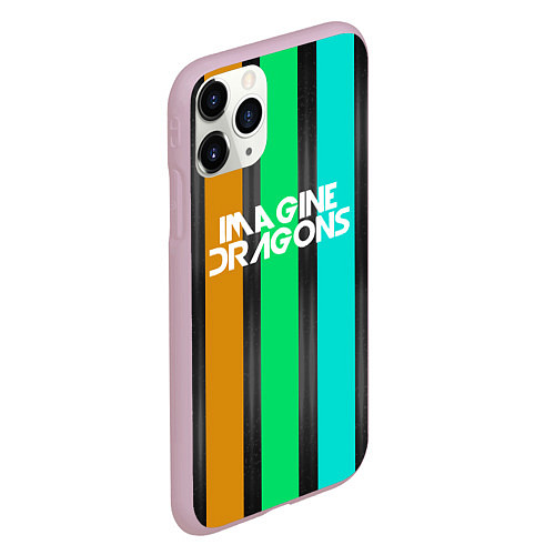 Чехол iPhone 11 Pro матовый Imagine Dragons: Evolve Lines / 3D-Розовый – фото 2