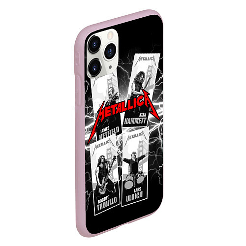 Чехол iPhone 11 Pro матовый Metallica Band / 3D-Розовый – фото 2