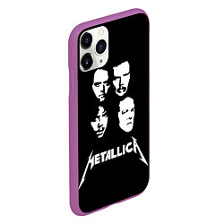 Чехол iPhone 11 Pro матовый Metallica - rock band, цвет: 3D-фиолетовый — фото 2