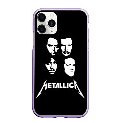 Чехол iPhone 11 Pro матовый Metallica - rock band, цвет: 3D-светло-сиреневый