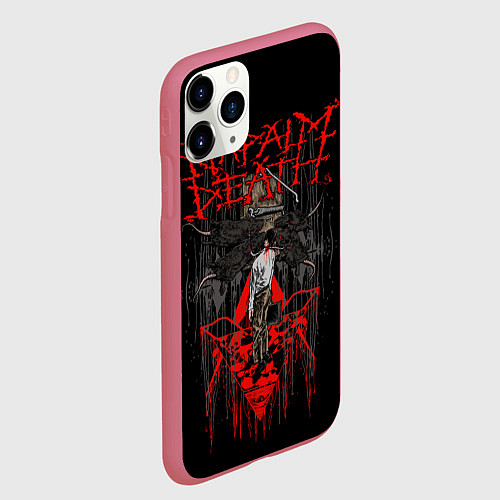 Чехол iPhone 11 Pro матовый Napalm Death / 3D-Малиновый – фото 2
