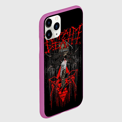 Чехол iPhone 11 Pro матовый Napalm Death / 3D-Фиолетовый – фото 2