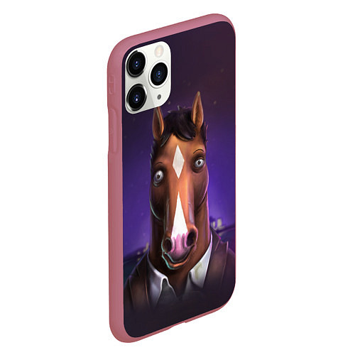 Чехол iPhone 11 Pro матовый BoJack / 3D-Малиновый – фото 2