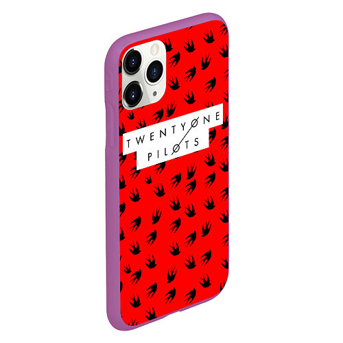 Чехол iPhone 11 Pro матовый 21 Pilots: Red Style / 3D-Фиолетовый – фото 2