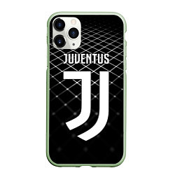 Чехол iPhone 11 Pro матовый FC Juventus: Black Lines, цвет: 3D-салатовый