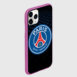 Чехол iPhone 11 Pro матовый FC PSG: Blue Lines, цвет: 3D-фиолетовый — фото 2