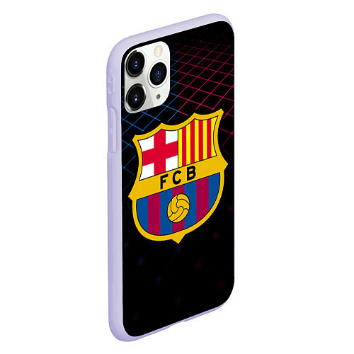 Чехол iPhone 11 Pro матовый FC Barcelona Lines / 3D-Светло-сиреневый – фото 2