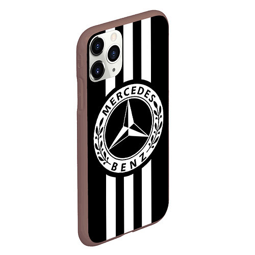 Чехол iPhone 11 Pro матовый Mercedes-Benz Black / 3D-Коричневый – фото 2