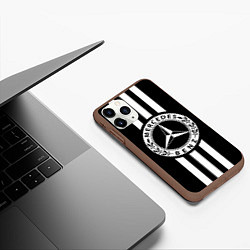 Чехол iPhone 11 Pro матовый Mercedes-Benz Black, цвет: 3D-коричневый — фото 2