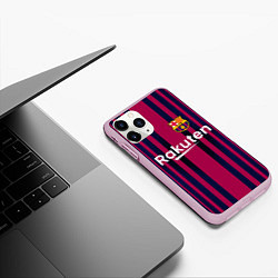 Чехол iPhone 11 Pro матовый FC Barcelona: Rakuten, цвет: 3D-розовый — фото 2