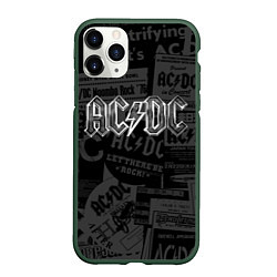 Чехол iPhone 11 Pro матовый AC/DC: Journalese, цвет: 3D-темно-зеленый