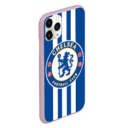 Чехол iPhone 11 Pro матовый FC Chelsea: Gold Lines, цвет: 3D-розовый — фото 2
