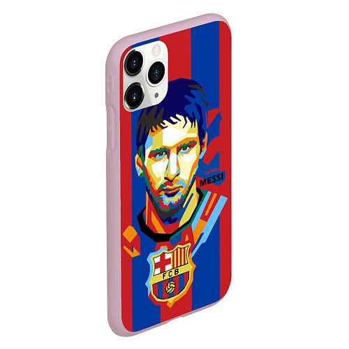 Чехол iPhone 11 Pro матовый Lionel Messi / 3D-Розовый – фото 2