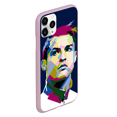 Чехол iPhone 11 Pro матовый Cristiano Ronaldo Art / 3D-Розовый – фото 2