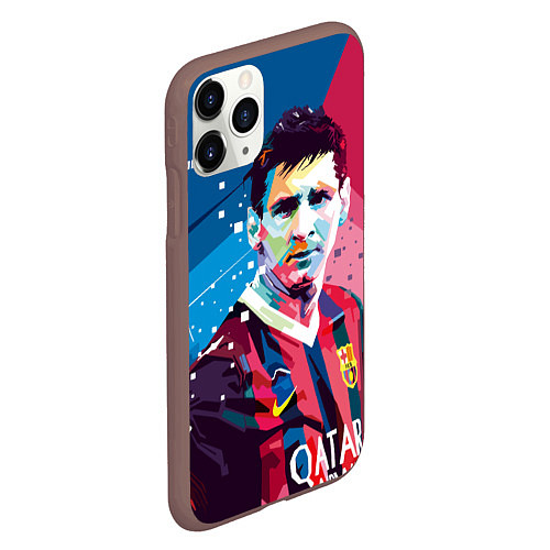 Чехол iPhone 11 Pro матовый Lionel Messi / 3D-Коричневый – фото 2