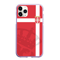 Чехол iPhone 11 Pro матовый Сборная Сербии, цвет: 3D-светло-сиреневый