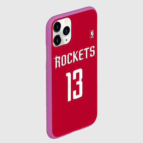 Чехол iPhone 11 Pro матовый Rockets: Houston 13 / 3D-Фиолетовый – фото 2