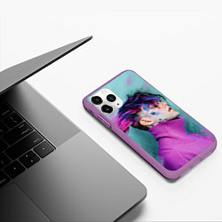 Чехол iPhone 11 Pro матовый Lil Peep: Neon Style, цвет: 3D-фиолетовый — фото 2