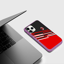 Чехол iPhone 11 Pro матовый АC Milan: R&G, цвет: 3D-фиолетовый — фото 2