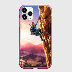 Чехол iPhone 11 Pro матовый Zelda Rock, цвет: 3D-малиновый