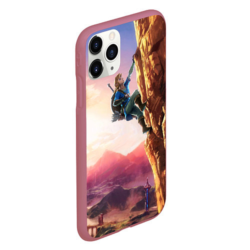 Чехол iPhone 11 Pro матовый Zelda Rock / 3D-Малиновый – фото 2