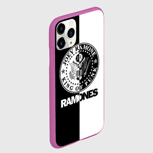 Чехол iPhone 11 Pro матовый Ramones B&W / 3D-Фиолетовый – фото 2
