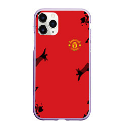 Чехол iPhone 11 Pro матовый FC Manchester United: Red Original, цвет: 3D-светло-сиреневый