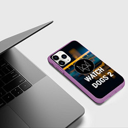 Чехол iPhone 11 Pro матовый Watch Dogs 2: Tech Scheme, цвет: 3D-фиолетовый — фото 2