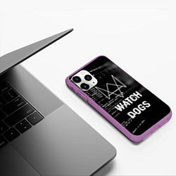 Чехол iPhone 11 Pro матовый Watch Dogs: Hacker, цвет: 3D-фиолетовый — фото 2