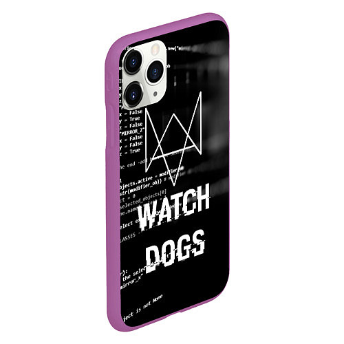 Чехол iPhone 11 Pro матовый Watch Dogs: Hacker / 3D-Фиолетовый – фото 2