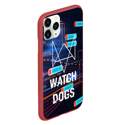 Чехол iPhone 11 Pro матовый Watch Dogs / 3D-Красный – фото 2