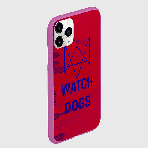 Чехол iPhone 11 Pro матовый Watch Dogs: Hacker Collection / 3D-Фиолетовый – фото 2
