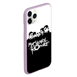 Чехол iPhone 11 Pro матовый My Chemical Romance B&W, цвет: 3D-сиреневый — фото 2
