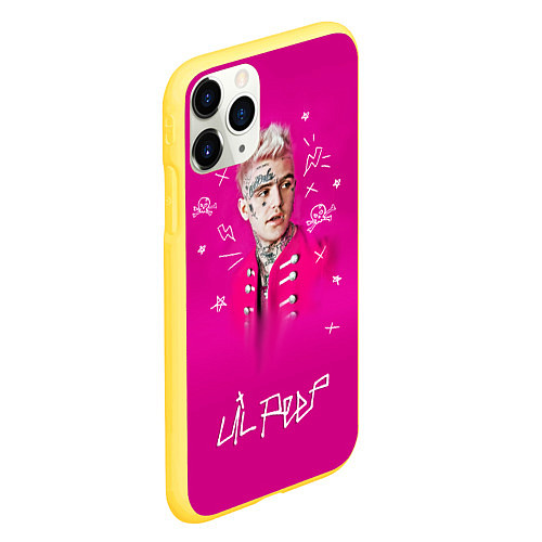 Чехол iPhone 11 Pro матовый Lil Peep: Pink Light / 3D-Желтый – фото 2