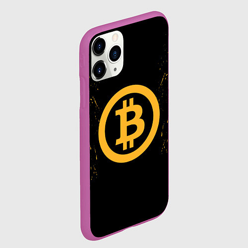 Чехол iPhone 11 Pro матовый Bitcoin Master / 3D-Фиолетовый – фото 2