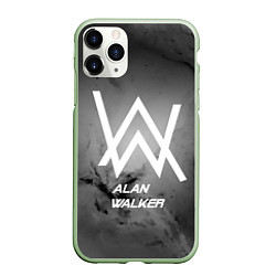 Чехол iPhone 11 Pro матовый Alan Walker: Black Side, цвет: 3D-салатовый