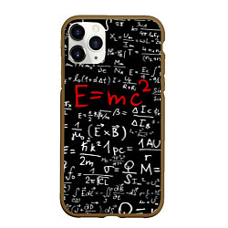Чехол iPhone 11 Pro матовый E=mc2, цвет: 3D-коричневый