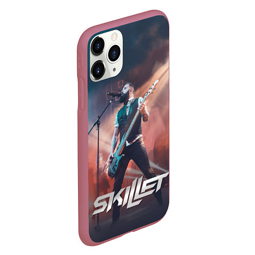 Чехол iPhone 11 Pro матовый Skillet: John Cooper / 3D-Малиновый – фото 2