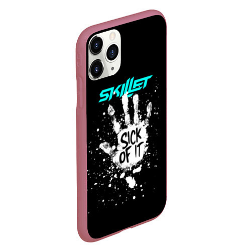 Чехол iPhone 11 Pro матовый Skillet: Sick of it / 3D-Малиновый – фото 2